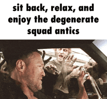 Walking Dead Degenerate Squad GIF - Walking Dead Degenerate Squad Sit Back And Enjoy GIFs