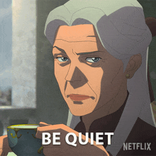 Be Quiet Lady Zerbst GIF - Be Quiet Lady Zerbst The Witcher Nightmare Of The Wolf GIFs
