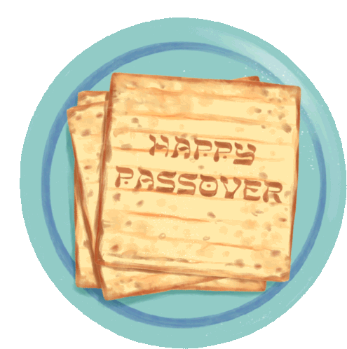 Matzah On A Plate Happy Passover On A Matzah Sticker
