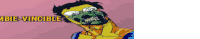 a cartoon of a zombie with the words zombie-vincible on the bottom right