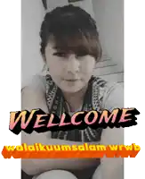 a picture of a girl with the words wellcome written below her