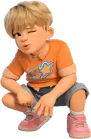 a cartoon boy wearing a shirt that has a star on it