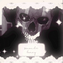 a picture of a skull with the name simon de bunny written on it