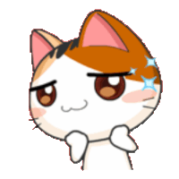 a cartoon cat with a smirk on his face