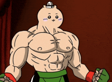 a cartoon drawing of a muscular man with a smiley face