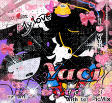 a picture of a cartoon character with the name zaci on it