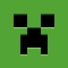 a green background with a black creeper face on it