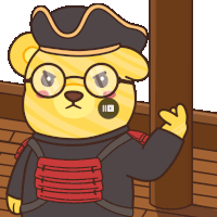 a cartoon of a teddy bear wearing glasses and a hat