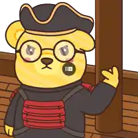 a cartoon of a teddy bear wearing glasses and a hat