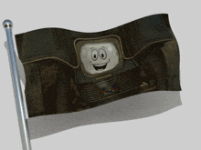 a flag with a smiley face on it