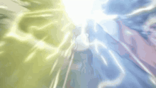 a close up of a person 's face with a lightning bolt coming out of it