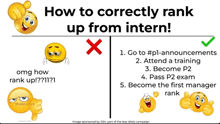 how to correctly rank up from intern with smiley faces on it