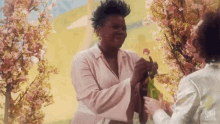 Smelling Flowers Thank You GIF - Smelling Flowers Thank You Excited GIFs
