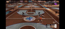 a basketball game is being played with a time of 1:03