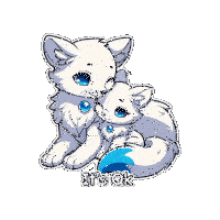 a sticker of two white foxes with the words it 's ok on the bottom