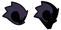 a pair of sonic the hedgehog eyes with a shadow on them .