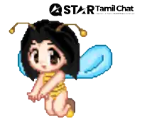 a star tamil chat advertisement with a bee girl on it
