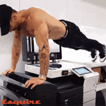 push up copier machine abs workout exercise lol