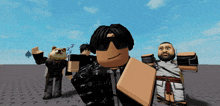 a group of roblox characters are posing for a photo