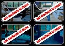a set of four icons that say not available in demo on them