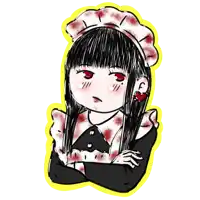 a drawing of a girl wearing a maid outfit
