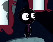 a cartoon character is sitting in front of a mirror and looking at himself