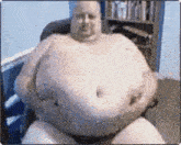 Fat Belly Guy Chair Jiggling Fet Belly GIF