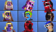 a collage of pixelated faces including one that says ' a ' on it