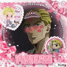 a picture of a man with a tiara on his head and the word princess underneath