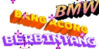 a purple and orange sign that says bang acong berbintang