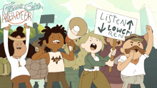 Protest Adventure Time Fionna And Cake GIF - Protest Adventure Time Fionna And Cake Strike GIFs