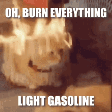 Cat On Fire Sitting GIF