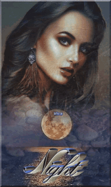 a painting of a woman with the name vica on the bottom right