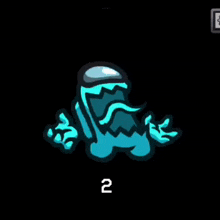 a blue among us character with the number 1 next to him