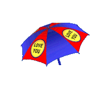 Love You Umbrella Parasol Sticker - Love You Umbrella Umbrella Parasol Stickers