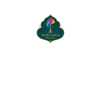 a logo for sheesha mahal shows a hookah and smoke coming out of it