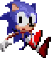 a pixel art of a sonic the hedgehog running