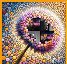 a painting of a dandelion with the words podcast on the bottom