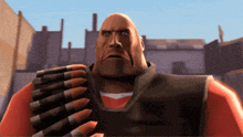 a cartoon character is holding a bunch of bullets in his hand