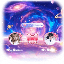 a picture of a girl and a boy with the name bestie on the bottom right