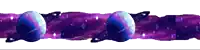 a purple and blue galaxy with planets in the middle