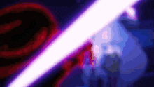 a purple and blue background with a glowing light