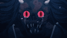 a drawing of a monster with red eyes