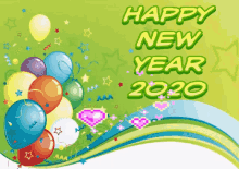 Happy New Year2020 Balloons GIF - Happy New Year2020 Balloons Heart GIFs