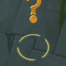 a question mark is surrounded by circles on a stone surface