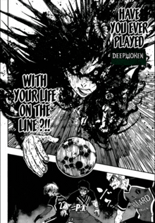 a black and white image of a soccer player with the words have you ever played deepwoken