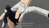 a cartoon of a person holding a bicycle handlebar with the words " so let me give you all the determination i can too "