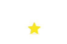 a yellow star is on a white background with a shadow