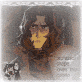 a drawing of a man with the words professor snape loves miss calisto on the bottom