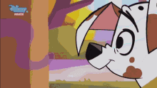 a dalmatian dog is on a disney channel ad